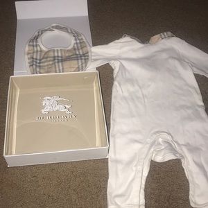 Genuine Burberry Unisex Jumpsuit and Matching Bib